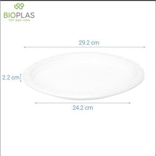 Bio Đĩa nhựa oval 21.5cm  (10 cái/gói)