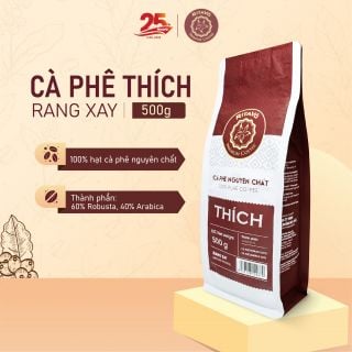 Thùng cà phê nguyên chất rang xay THÍCH, 500g