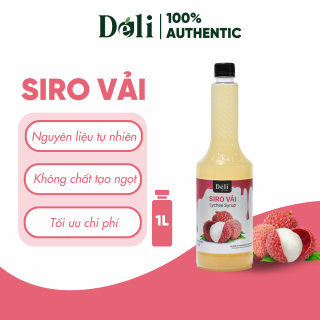 Siro vải Déli - 1 lít - đậm đặc, thơm ngon chuyên dùng pha chế trà trái cây, soda