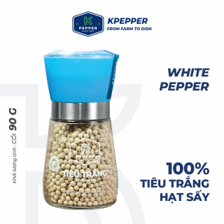 Tiêu trắng có cối xay K-Pepper, thùng 48 hũ, 90g/hũ