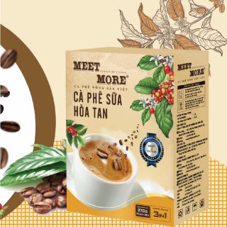 Hộp Cà Phê Hòa Tan 3 Trong 1 Vị Sữa Đá - Meet More Coffee (15 gói x 18g)