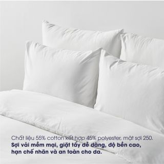 Ga trải Cotton 250TC trắng trơn 55/45 Changmi Bedding - 300 x 275 cm.