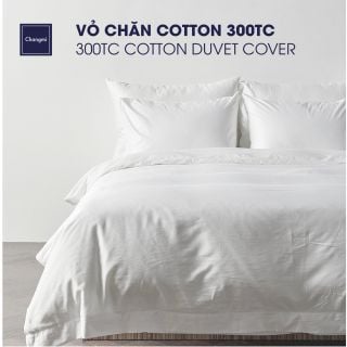 Vỏ chăn Cotton 300TC trắng trơn 80/20 Changmi Bedding - 200 x 220 cm.