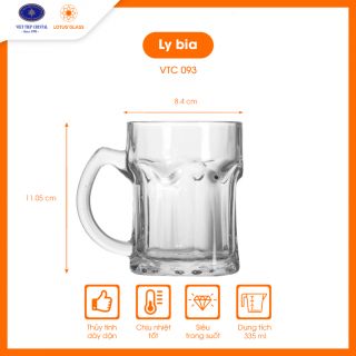 Bộ 6 ly quai TT Lotus Glass Quai VTC93 Trơn 335ml