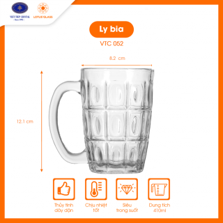 Bộ 6 ly quai TT Lotus Glass VTC52 Trơn 410ml