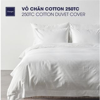 Vỏ chăn Cotton 250TC trắng trơn 55/45 Changmi Bedding - 220 x 240 cm.