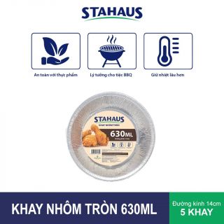 Khay nhôm tròn Stahaus 630ml (đường kính 14cm) (5 khay/lốc)