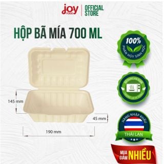 [MUA 200 CÁI GIẢM 10%] 50 hộp cơm bã mía 7 in Gracz Thái Lan 1 ngăn 700ml, gói 50 cái