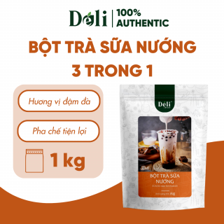 Bột trà sữa nướng 3in1 Déli - 1kg ( 25 ly ) pha chế trà sữa tiện lợi, nhanh chóng