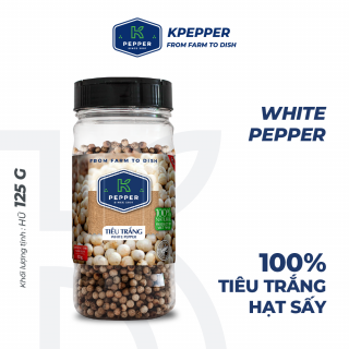 Tiêu trắng nguyên hạt K-Pepper, thùng 50 hũ, 125g/hũ