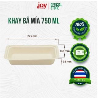 [MUA 200 CÁI GIẢM 10%] 50 khay bã mía Gracz Thái Lan 750ml, gói 50 cái