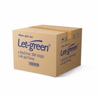 Khăn giấy lụa Let-green, 300 tờ/bao, 48 bao/thùng