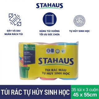 Túi rác THSH STAHAUS 45x55cm (màu xanh,hồng,vàng) (3 cuộn/1kg)