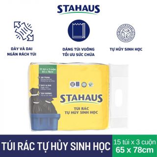 Túi rác THSH STAHAUS 65x78cm (màu đen) (3 cuộn/1kg)