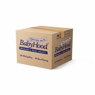 Khăn Khô em bé BABYHOOD, 120 miếng/bao, 36 bao/thùng