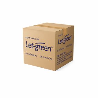 Khăn ướt cồn Let-Green, 50 miếng/bao, 36 bao/thùng