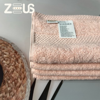 Khăn mặt Zeus 100% cotton  28*50cm, màu hồng 70gam