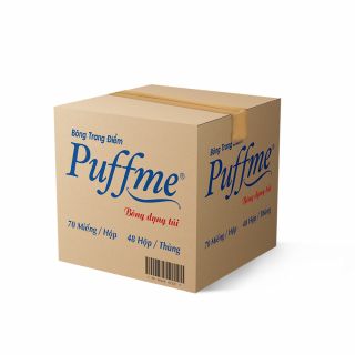 Bông tẩy trang Puffme dạng túi, 70 miếng/hộp, 48 hộp/thùng