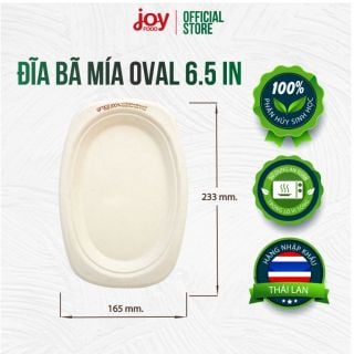 [ GIẢM 15% ++ OFF] 1 thùng đĩa bã mía Oval Gracz Thái Lan 6.5 in 1000 cái