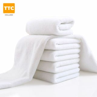 Khăn tắm khách sạn tiêu chuẩn 5*100% Cotton, trắng trơn, kích thước 70*140cm 500gam