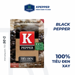 Tiêu đen xay K-Pepper, thùng 123 gói, 50g/gói