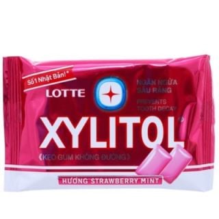 Kẹo sing-gum Xylittol không đường dâu, lốc 15 hũ, 11.6g