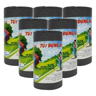 Combo 6 cuộn túi rác đen Duxton size trung DG-BRT5565-MC