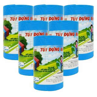 Combo 6 cuộn túi rác màu Duxton size trung DG-BRM5565-MC