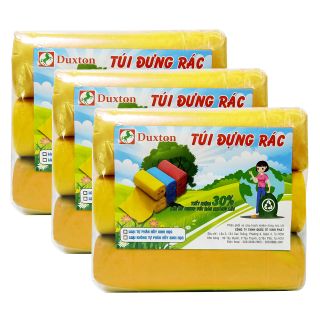 Combo 3 lốc túi rác màu vàng Duxton size 64x78cm 3 cuộn/lốc