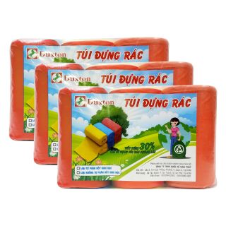 Combo 3 lốc túi rác màu đỏ Duxton size 45x55cm 3 cuộn/lốc